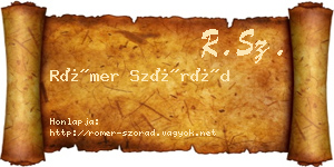 Römer Szórád névjegykártya